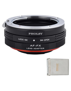 Adaptador PHOLSY de Montura Sony A a Fujifilm X con Anillo de Apertura