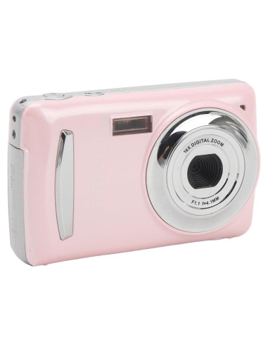Cámara Digital Pomya 1080P FHD 16MP Rosa con Zoom 16X