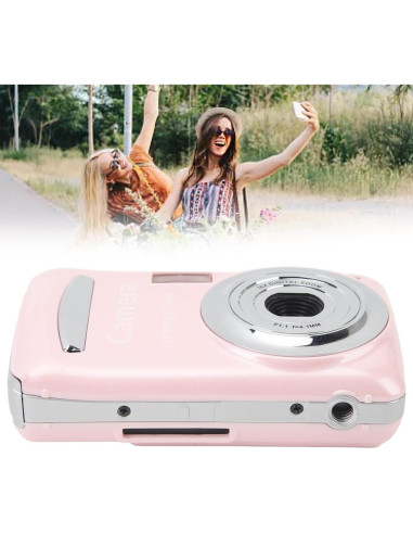 Cámara Digital Pomya 1080P FHD 16MP Rosa con Zoom 16X
