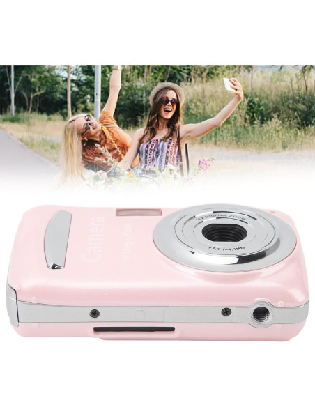 Cámara Digital Pomya 1080P FHD 16MP Rosa con Zoom 16X