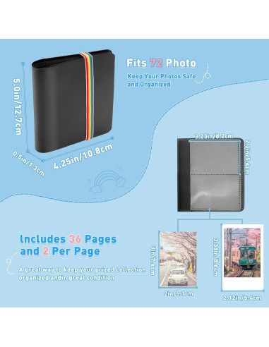 Funda Álbum Yinke para Cámara Instantánea Polaroid Go - Negro