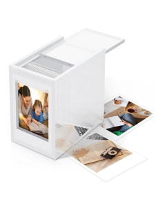 Marco de Fotos Polaroid Acrílico con Caja Almacenamiento 50 Fotos