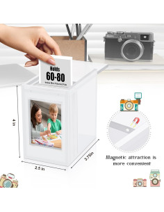 Marco de Fotos Polaroid Acrílico con Caja Almacenamiento 50 Fotos 2