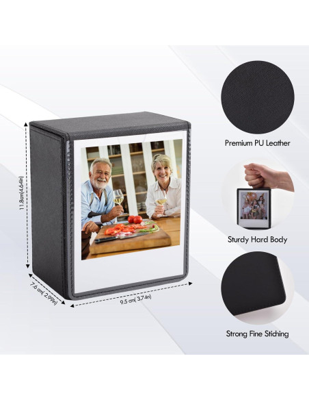 Caja de fotos para Instax Wide HIYQIN - Negro Vintage, 80 fotos