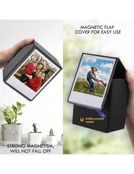 Caja de fotos para Instax Wide HIYQIN - Negro Vintage, 80 fotos