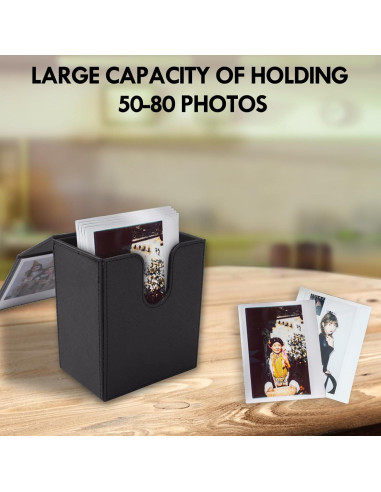 Caja de fotos para Instax Wide HIYQIN - Negro Vintage, 80 fotos