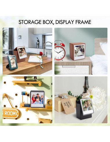 Caja de fotos para Instax Wide HIYQIN - Negro Vintage, 80 fotos