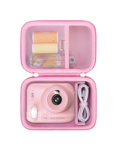 Funda para Cámara Infantil BOVKE Rosa con Bolsillo y Asa