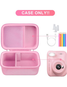 Funda para Cámara Infantil BOVKE Rosa con Bolsillo y Asa 2