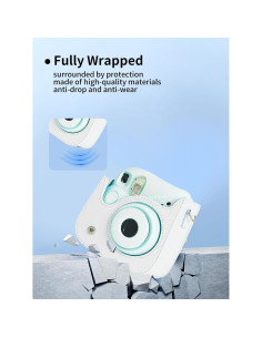 Funda de cámara Polaroid mini SE con bandolera gris 2