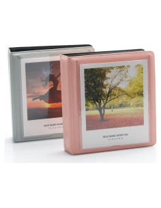 Paquete de 2 Álbumes de Fotos EKEDAC Rosa y Gris PVC 32 Fotos