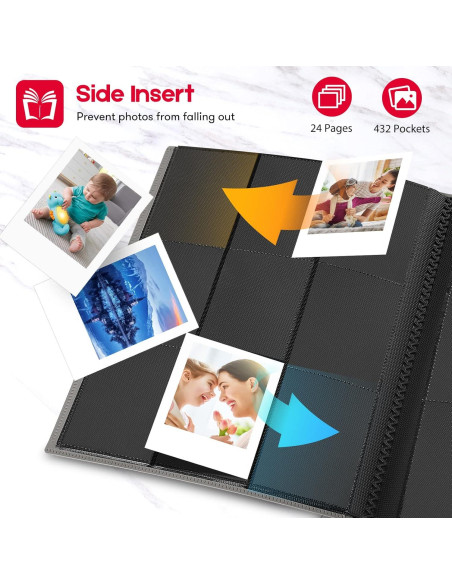 Álbum de Fotos Mini Ablus 432 Bolsillos Gris para Fujifilm
