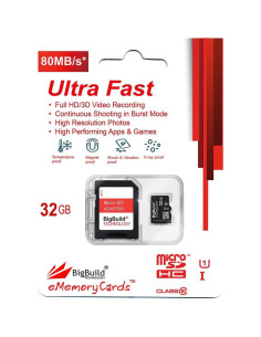 Tarjeta de Memoria microSDHC 32GB 80MB/s BigBuild para VTECH 2
