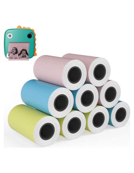 MFLABEL Papel Térmico 57x30mm para Cámara Instantánea - 9 Rollos