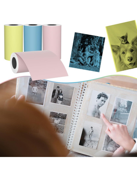 MFLABEL Papel Térmico 57x30mm para Cámara Instantánea - 9 Rollos