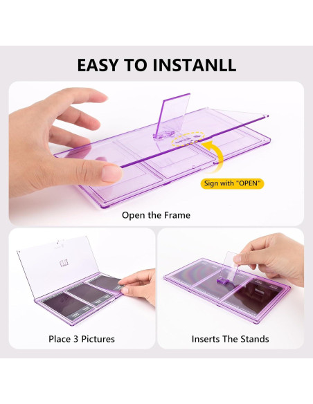 Marco de Collage para Fotos 2x3 HIYQIN Púrpura 3 en 1