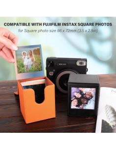 Funda para fotos cuadradas Instax Square HIYQIN Marrón Retro 2