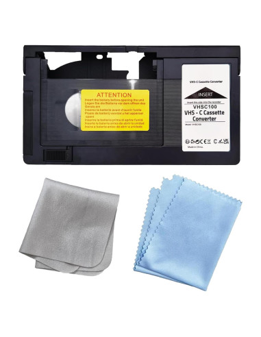 Adaptador VHS-C a VHS BECBOLDF Motorizado con Paños de Limpieza