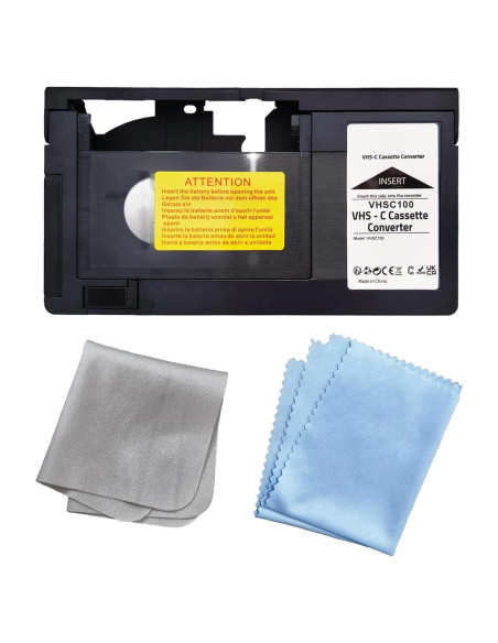 Adaptador VHS-C a VHS BECBOLDF Motorizado con Paños de Limpieza