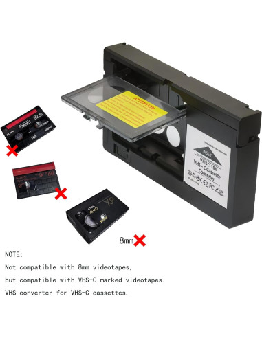 Adaptador de casete VHS-C BECOBLDF motorizado con limpieza