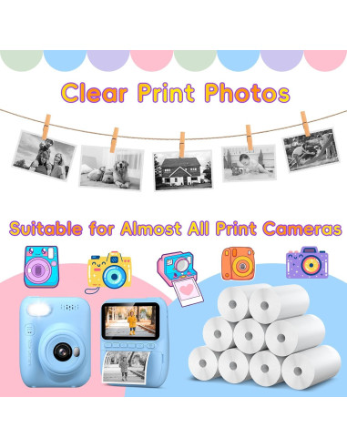 5 Rollos de Papel Térmico HD Gofunly para Cámara Instantánea