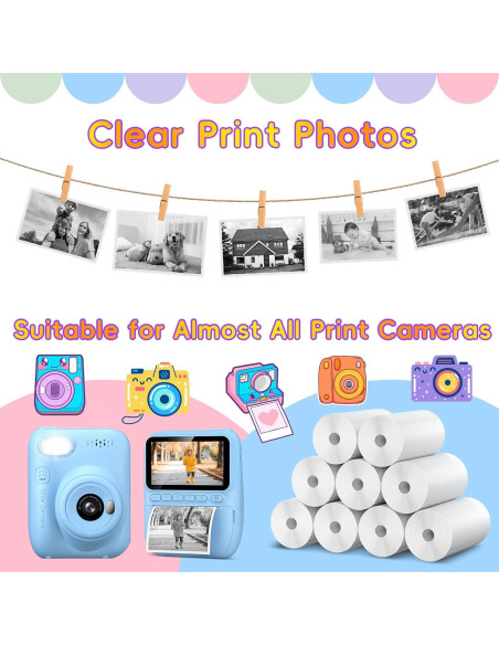 5 Rollos de Papel Térmico HD Gofunly para Cámara Instantánea