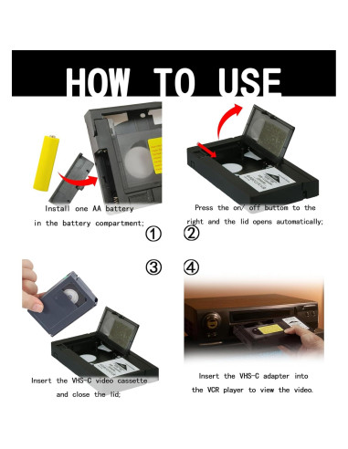 Adaptador de Casete VHS-C BECBOLDF Motorizado para VHS