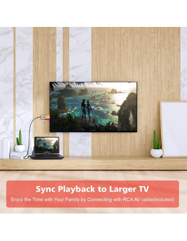 Reproductor de DVD Portátil PJGCWB 14.1" Pantalla HD Batería 4-6h