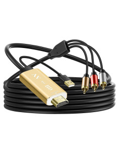 Convertidor RCA a HDMI Pasow 1080P - Adaptador AV Oro
