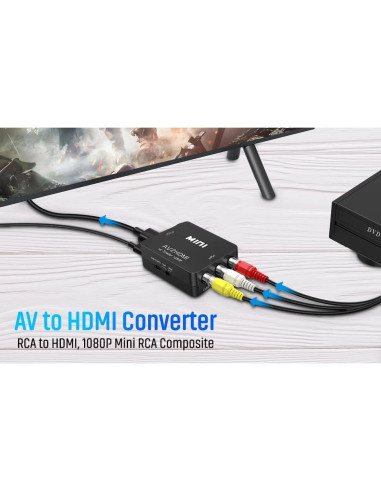 Adaptador RCA a HDMI Gamer Gear 1080P para PS1, PS2, Wii