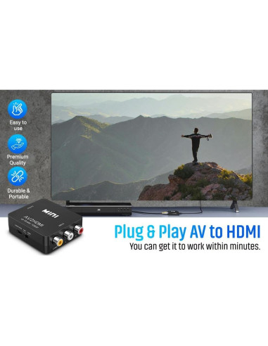 Adaptador RCA a HDMI Gamer Gear 1080P para PS1, PS2, Wii