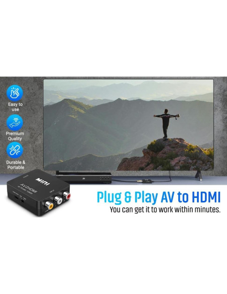 Adaptador RCA a HDMI Gamer Gear 1080P para PS1, PS2, Wii Adaptador RCA a HDMI Gamer Gear 1080P para PS1, PS2, Wii