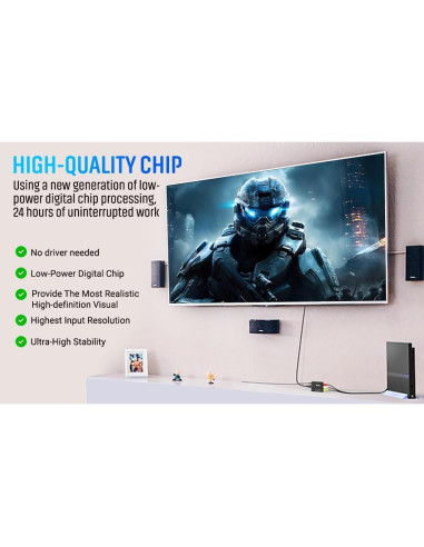 Adaptador RCA a HDMI Gamer Gear 1080P para PS1, PS2, Wii