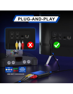 Convertidor de AV a HDMI 1080P Portta - RCA a HDMI 2