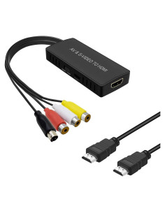 Convertidor AV y S-Video a HDMI RuiPuo 1080p Compatible PS2