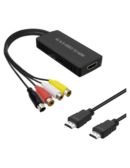 Convertidor AV y S-Video a HDMI RuiPuo 1080p Compatible PS2