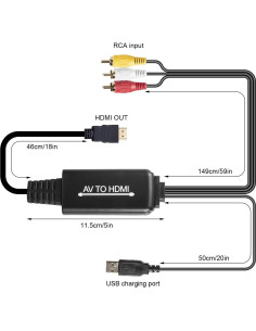 Convertidor RCA a HDMI DIGITNOW 1080P Plug and Play 2