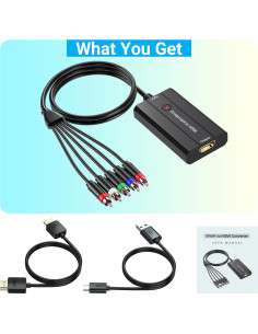 Convertidor de Componente a HDMI Die Xi 1080P con Cables 2