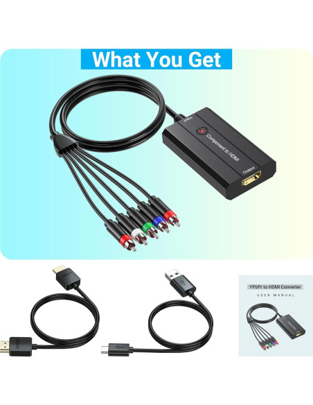 Convertidor de Componente a HDMI Die Xi 1080P con Cables