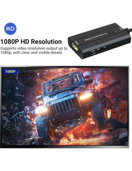 Convertidor de Componente a HDMI Die Xi 1080P con Cables