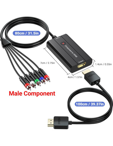 Convertidor de Componente a HDMI Die Xi 1080P con Cables