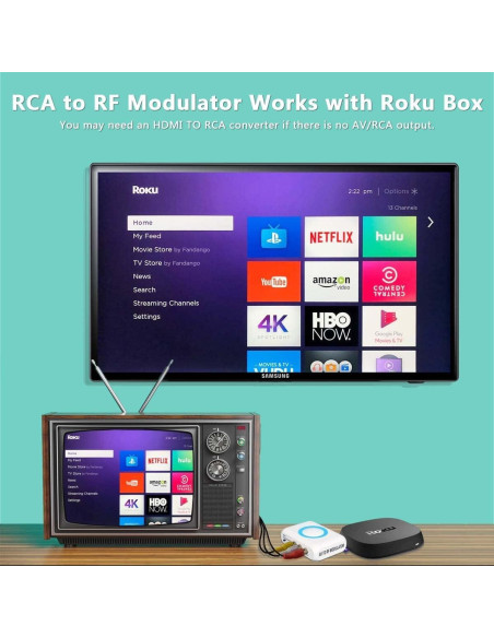 Modulador RF AoeSpy RCA a Coaxial CVBS para Consolas y TV Modulador RF AoeSpy RCA a Coaxial CVBS para Consolas y TV