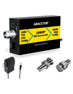 Convertidor BNC a HDMI 4-en-1 GRACETOP 1080P AHD TVI CVI