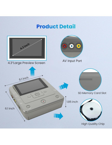 Convertidor de VHS a DVD Clariviews, Grabadora Multifuncional
