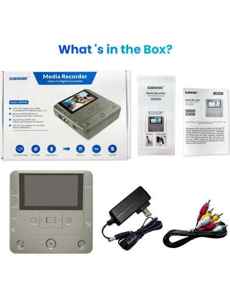 Convertidor de VHS a DVD Clariviews, Grabadora Multifuncional
