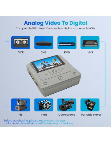 Grabadora de VHS a DVD Clariviews Gris, Convertidor Digital