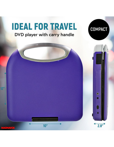 Reproductor DVD Portátil Magnavox MTFT750-PL 7" TFT Púrpura