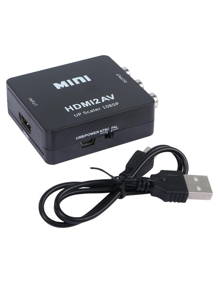 Adaptador HDMI a RCA YACSEJAO 1080P Plug and Play