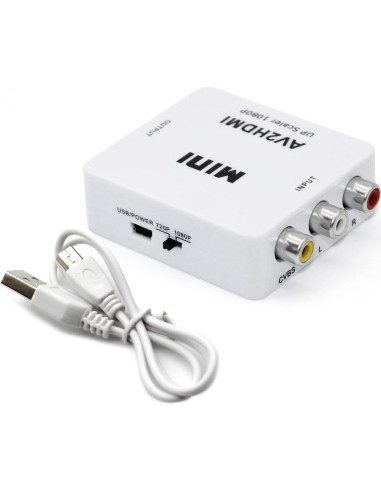 Convertidor RCA a HDMI Sorthol 1080P para PC y Consolas