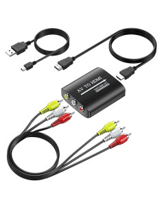 Convertidor RCA a HDMI GINGIN 1080p con cables incluidos